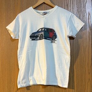 Vintage Chrysler White Graphic Tee with Car Design